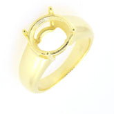 Men's Ring Settings Ring Mounting 14K Yellow Gold Semi Mount Ring Setting Round RD 11x11mm - Syzjewelry